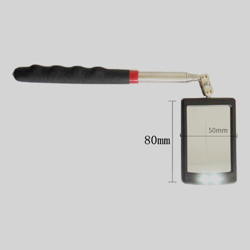 Ailenyun Telescoping Lighted Inspection Mirrorï¼ŒTelescoping LED Lighted Flexible Inspection Mirror 360 Swivel for Extra Viewing - Image 4